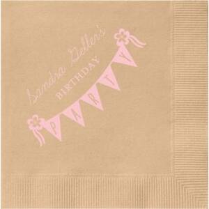Rustic Banner Party Custom Cocktail Napkins
