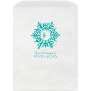 Snowflake Monogram Custom Wax Lined Bags