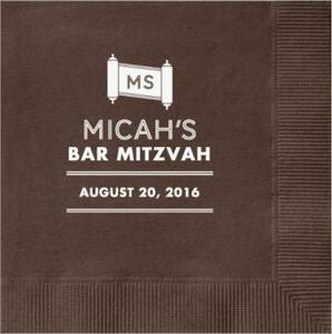 Torah Scroll Mitzvah Custom Cocktail Napkins