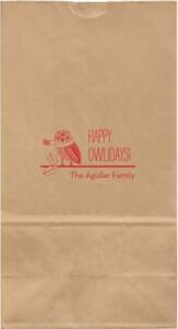 Happy Owlidays Large Custom Favor Bags
