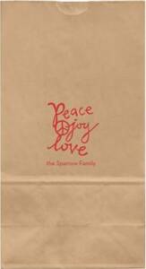 Peace Joy Love Large Custom Favor Bags