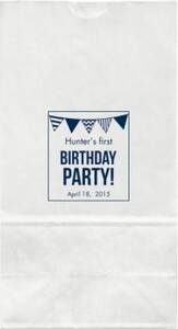 Birthday Party Flags Large Custom Favor Bags
