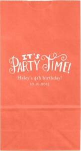 It's Party Time Small Custom Favor Bags