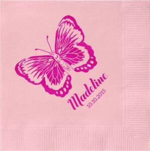 Butterfly Custom Cocktail Napkins