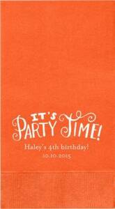 It's Party Time Custom Guest Napkins