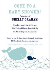 Whales Baby Shower Invitation