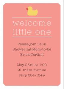 Welcome Ducky Baby Shower Invitation