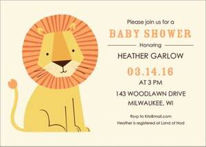 Lion Baby Shower Invitation