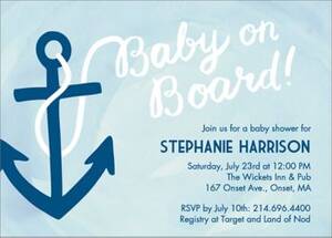 Baby On Board Baby Shower Invitation