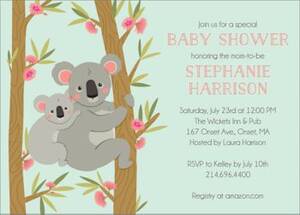 Koala Baby Shower Invitation