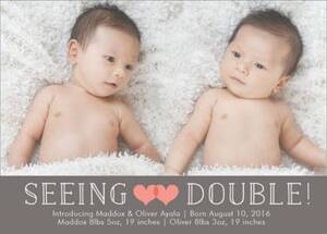 Seeing Double Birth Announcement