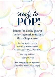 Bubbles Baby Shower Invitation