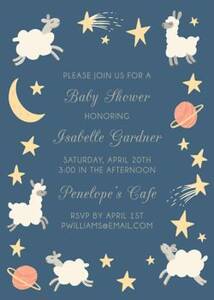 Space Lambs Baby Shower Invitation