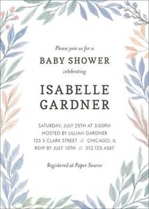 Soft Foliage Baby Shower Invitation
