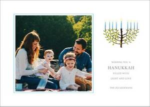 Olive Tree Menorah Holiday Photo Card