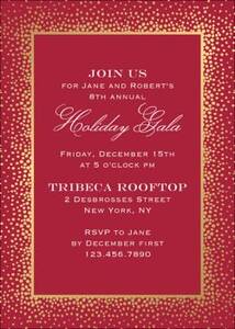 Champagne Border Holiday Party Invitation