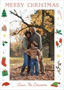 Holiday Icons Vertical Photo Card