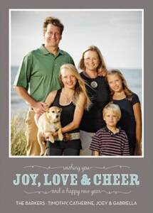 Joy Love & Cheer Holiday Photo Card