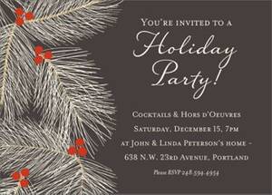Slate Pine Branches Holiday Party Invitation