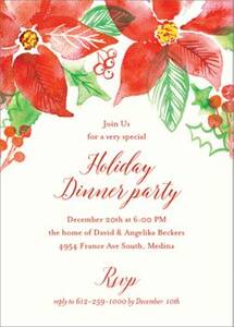 Poinsettia Holiday Party Invitation