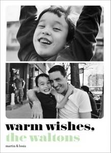 Warm Wishes two-photo Holiday Photo Card