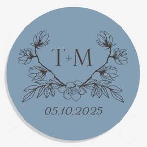 Floral Crest Personalized Stickers