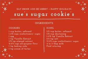 Holiday Cookies Recipe Card