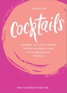 Cocktails Splash Party Invitation