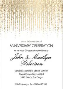 Foil Stamped Chandelier Anniversary Party Invitation