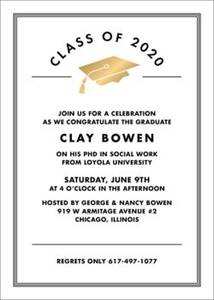 Gold Foil Grad Cap Graduation Party Invitation