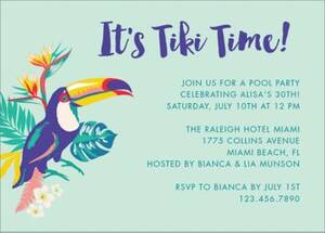 Tiki Time Party Invitation