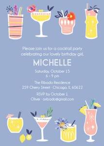 Cocktails Birthday Party Invitation