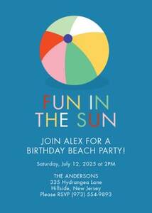 Fun in the Sun Birthday Party Invitation