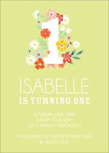 Floral Number Birthday Party Invitation
