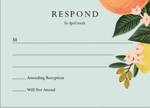 Citrus Floral Response Card