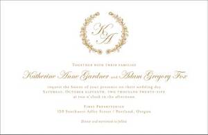 Broad Botanical Crest Wedding Invitation