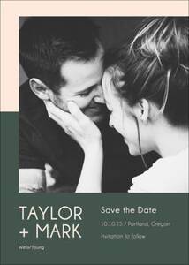 Colorblock Save The Date Card