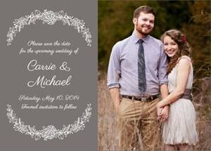 Laurel Frame Photo Save the Date Card