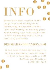 All Foil Confetti Wedding Information Card