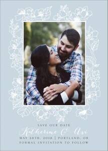 Floral Frame Photo Save the Date Card