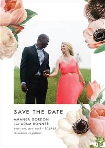 Floral Collage Photo Save the Date Card
