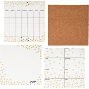 Gold Confetti Organizational Dry Erase Calendar Set