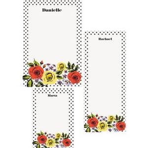 Floral Polka Dots Mixed Personalized Note Pads