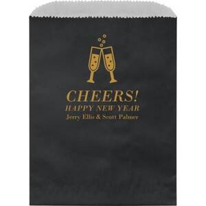 Champagne Glasses Custom Wax Lined Bags