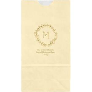 Monogram Wreath Small Custom Favor Bags