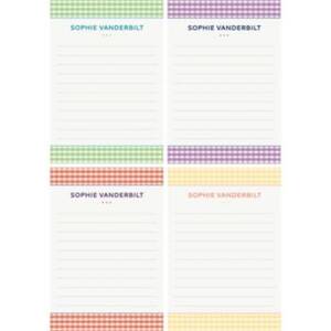 Gingham Personalized Note Pads