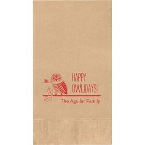 Happy Owlidays Custom Guest Napkins