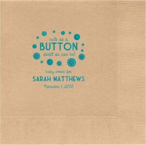 Button Baby Shower Custom Lunch Napkins