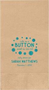 Button Baby Shower Custom Guest Napkins