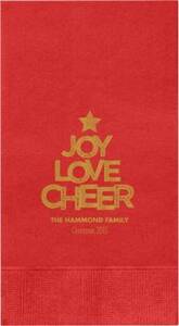 Joy Love Cheer Custom Guest Napkins